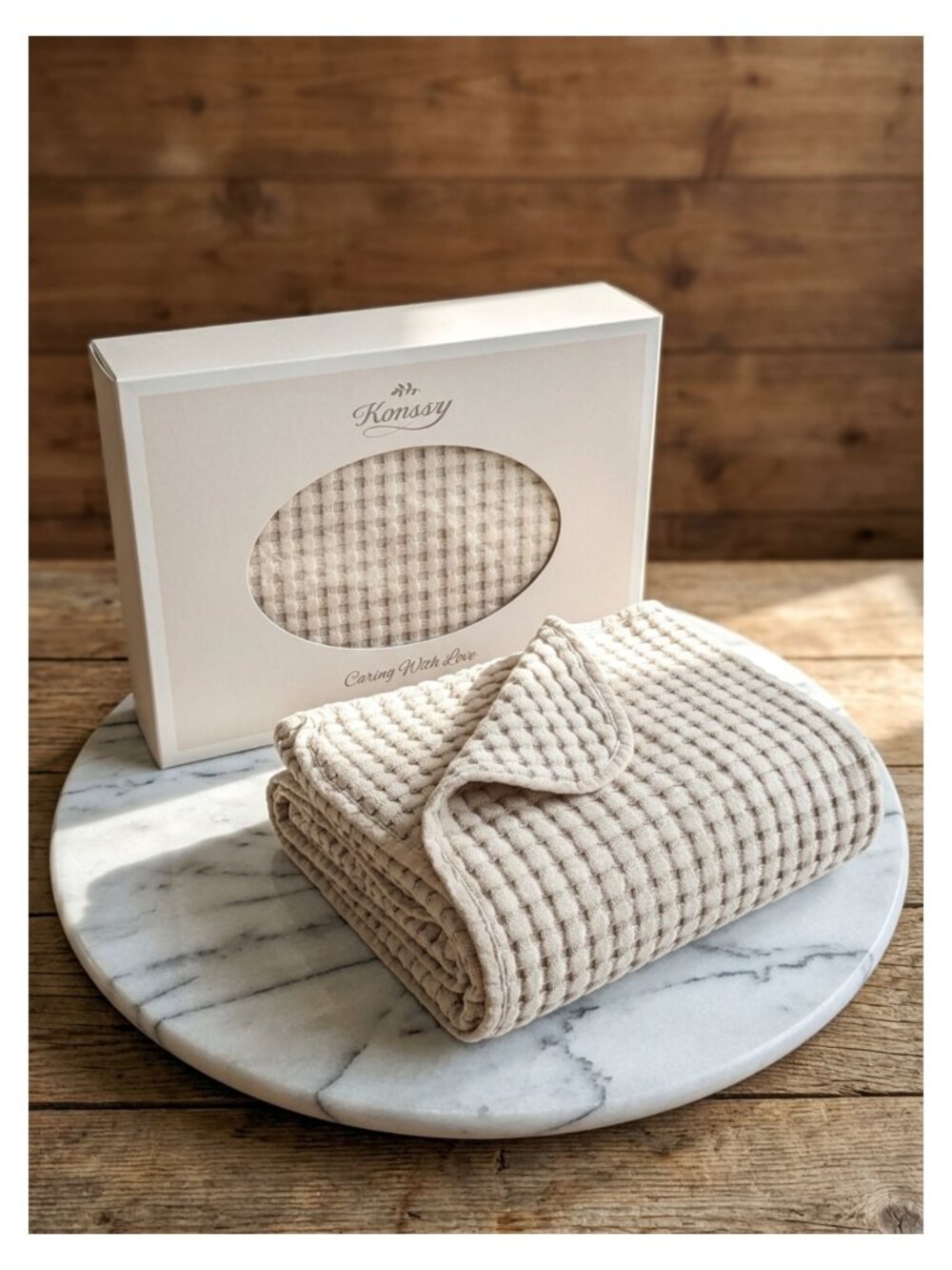 Waffle Baby Swaddle Blanket Soft Breathable 41x37 Unisex Newborn